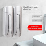 distributeur savon main blanc moderne adhésif minimaliste liquide salle bain poignée déclenchement