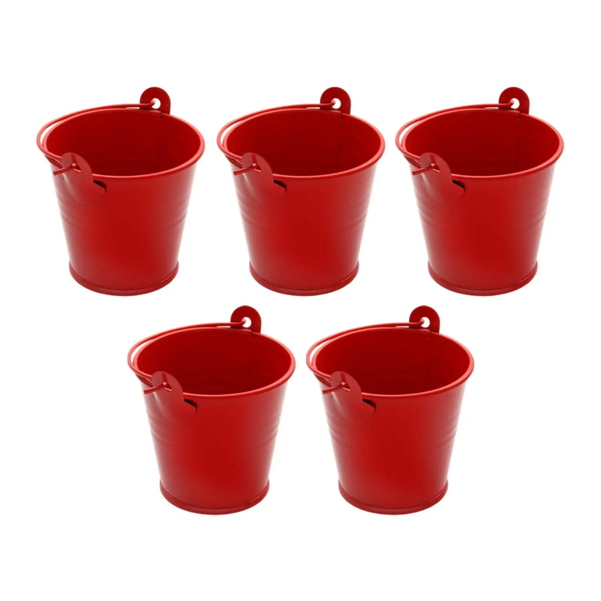 petits seaux métal galvanisé blanc rose bleu rouge violet vert orange jaune anneaux métalliques