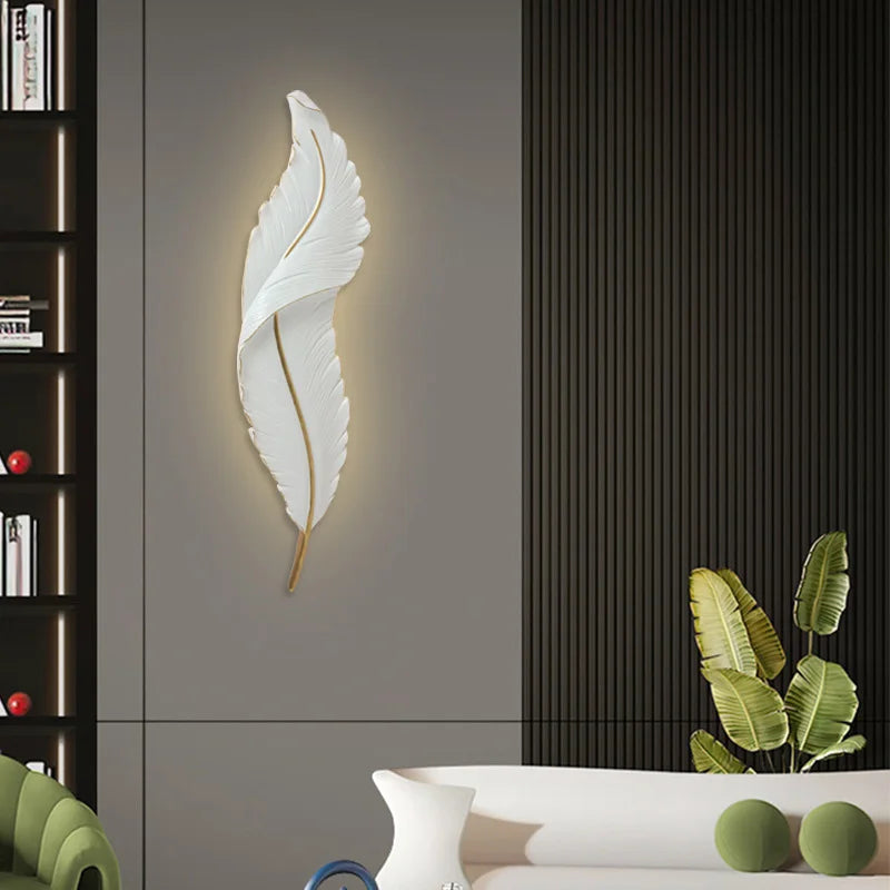 lampe murale moderne plume bleu clair industriel éclairage ambiance chambre entrée étude salle bain