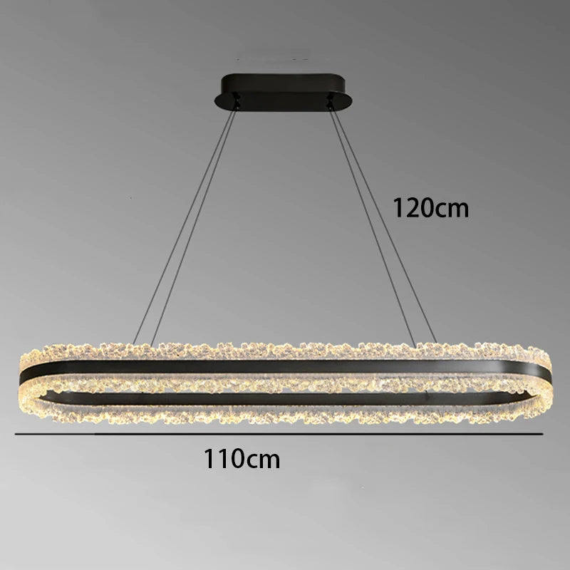 suspension lumineuse moderne cristaux dorés translucide noir pendentif chaines 110cm 40cm 60cm 80cm