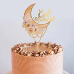décoration gâteau or rose bleu boho chic pique bois fleurs géométrique İslam fête