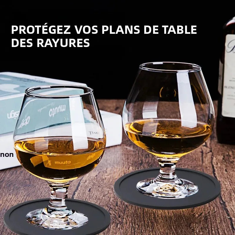 sous verres silicone respectueux environnement noir modernes 10 cm pack pièces