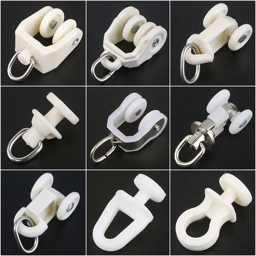 clips rideau anneaux métalliques blanc gris moderne accessoires chambre fixations roues guide suspension