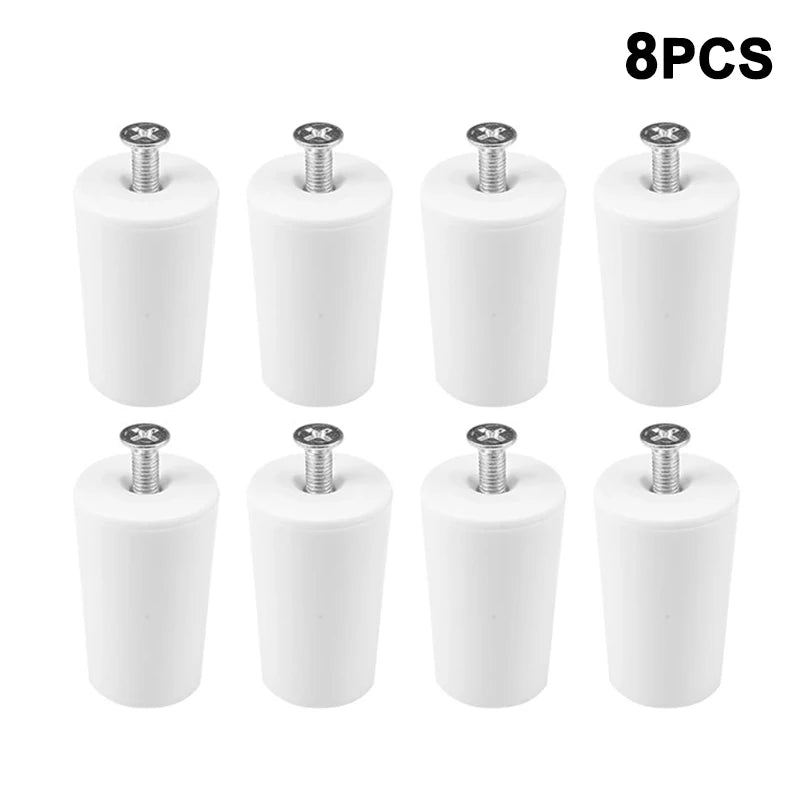 bouchons support rideau blancs lisses modernes vis fixations 41mm longueur 20mm diamètre 8pcs