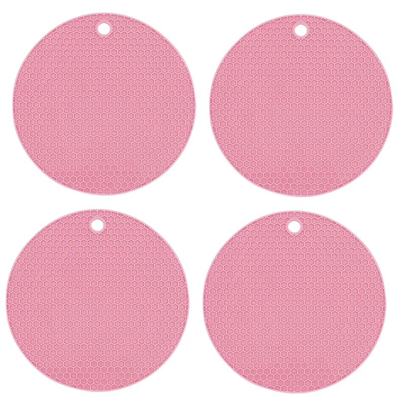 tapis table silicone gris rose bleu moderne réseau hexagonal cuisine protection comptoir 17.5cm