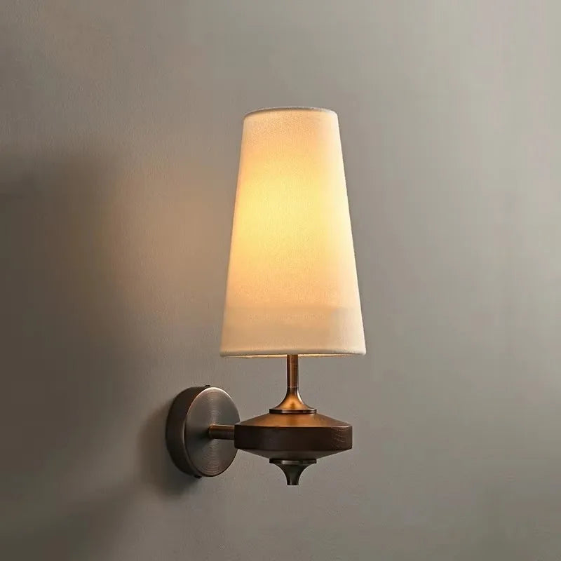 lampe murale moderne tissu bronze beige éclairage quotidien cuisine étude salle bain fixée mur