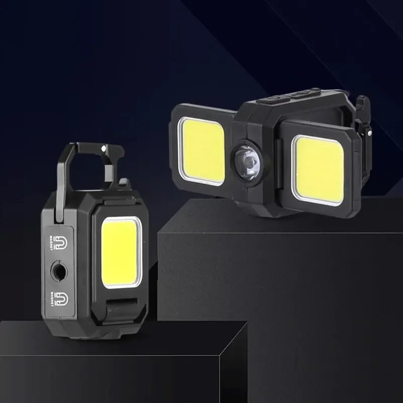lampe led rechargeable portable multifonctionnelle noir jaune modes tactique camping