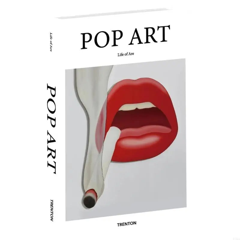 décorations livres fausses minimaliste pop art table blanche noire orangée