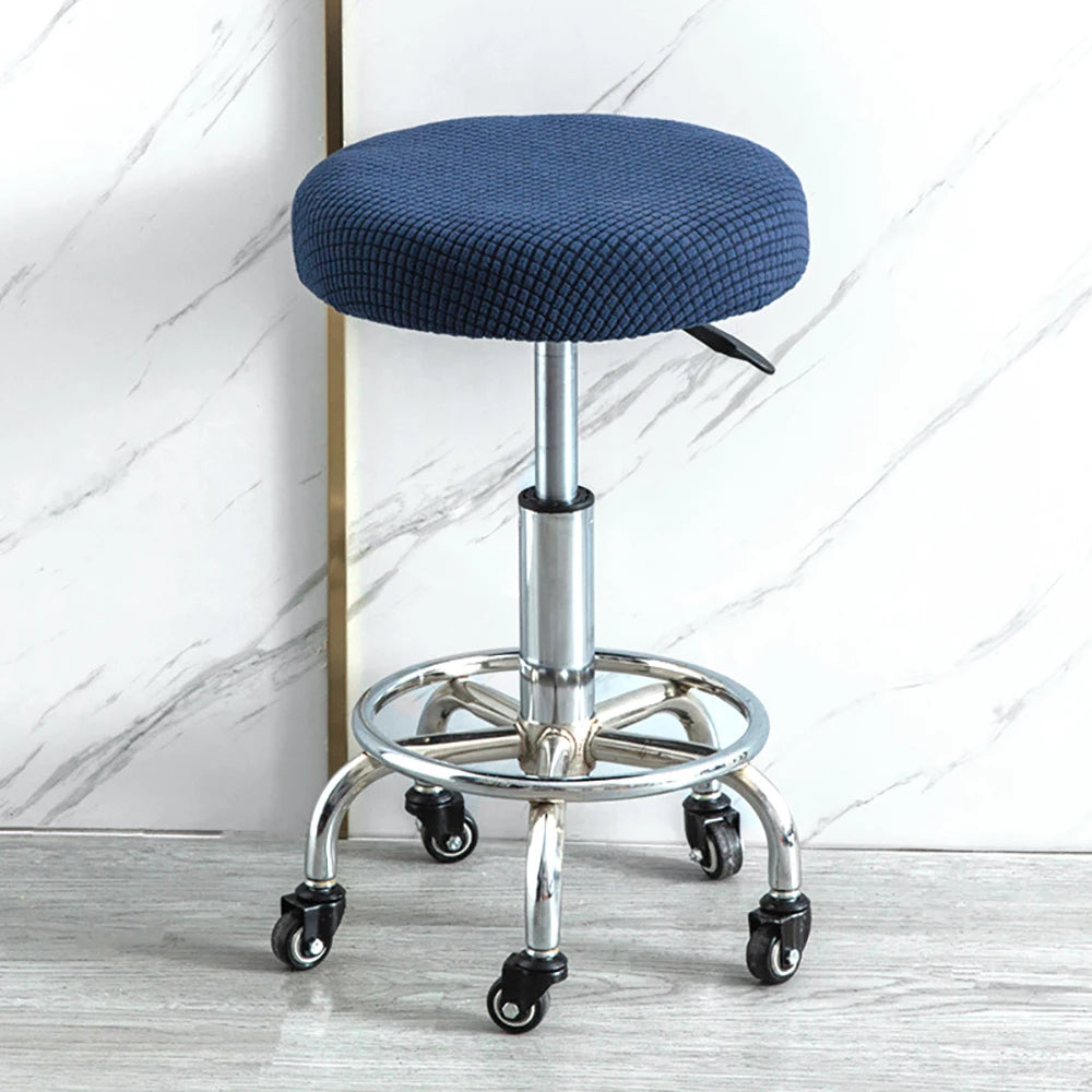 housse coussin tabouret rond velours beige moderne fixation protection siège fauteuil salon