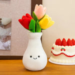 bouquet fleurs artificielles vase gourde blanc souriant intérieur décoration mignonne anniversaire mariage