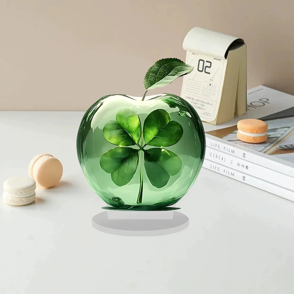 presse papier transparent pomme feuilles étoiles coraux fleurs papillons vert rouge bleu violet moderne
