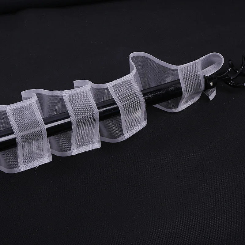ruban nylon blanc maille fine moderne 10m accessoire rideau transparent polyester