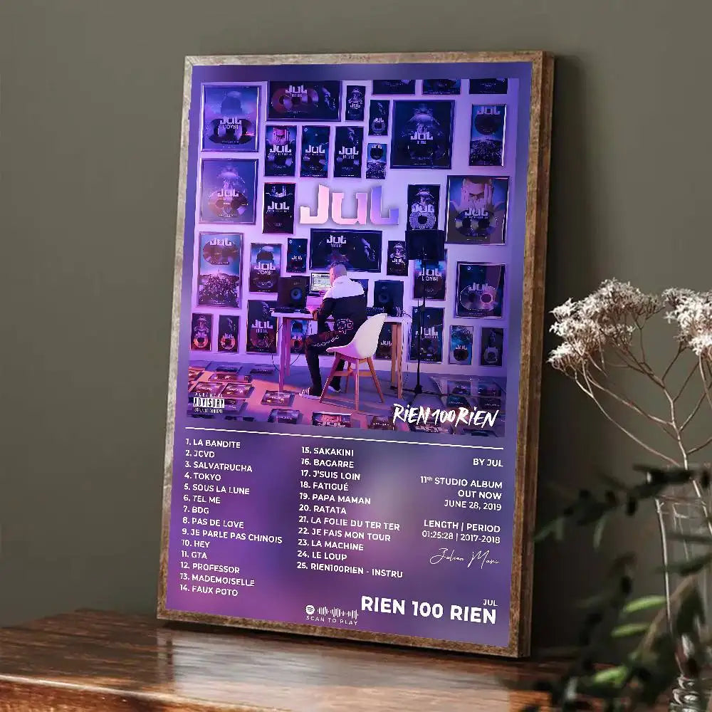 affiche moderne graphique bleu violet noir autocollante stickers salon decoration papier taille 40x60cm