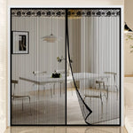 rideau porte noir rayures vertical magnétique moderne adhésif grande taille été