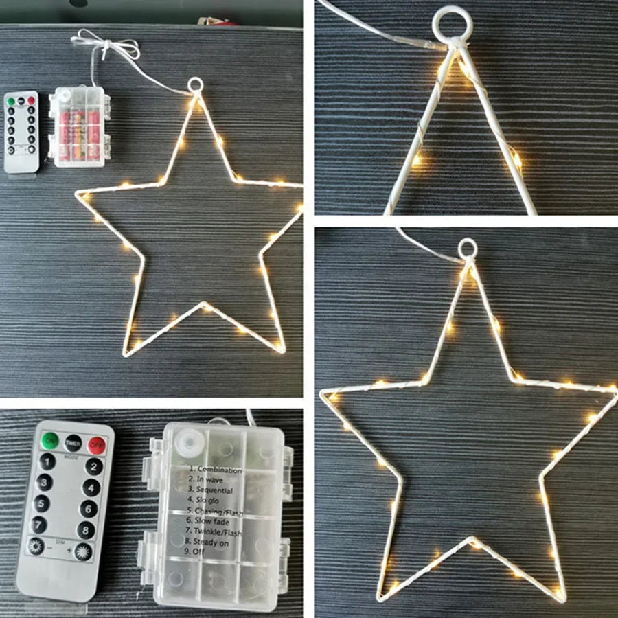 Lot de 3 guirlandes lumineuses étoiles de Noël