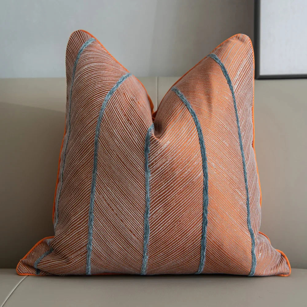 housse coussin rayures gris moderne 100 polyester 45x45cm sofa décoration chambre carreaux horizontaux