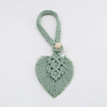 rideaux macramé boho franges beige vert gris jauneclair