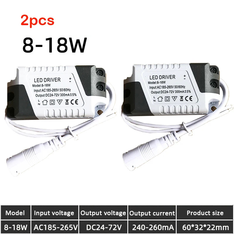 transformateur led driver 12v 24v 24w gris blanc moderne câble connecteur 60x32x22mm