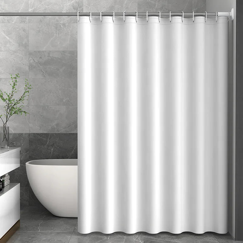 rideau douche blanc uni moderne opacité acier inoxydable facile nettoyer respectueux l'environnement classic