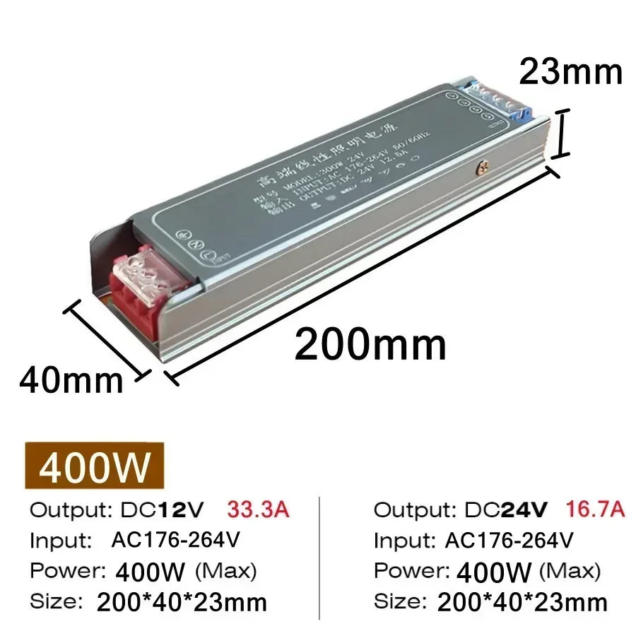 alimentation led 12v 24v 60w 100w 200w 300w 400w industrielle transformateur éclairage