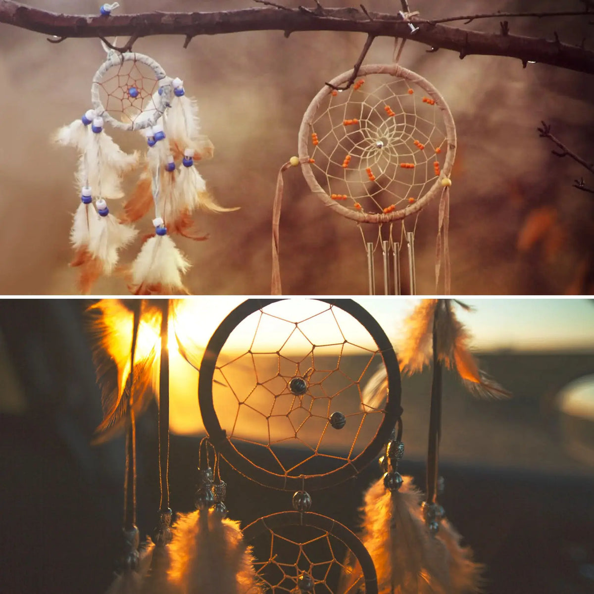guirlande végétale dreamcatchers attrape rêves cercles dorés wreath frame fleurs artificielles feuilagesbranches