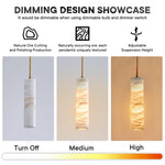 Suspension lumineuse marbrée moderne blanc beige marron clair pince câble doré