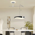 suspension lumineuse moderne rouge blanc noir vert rayures horizontales opaques eyelets led