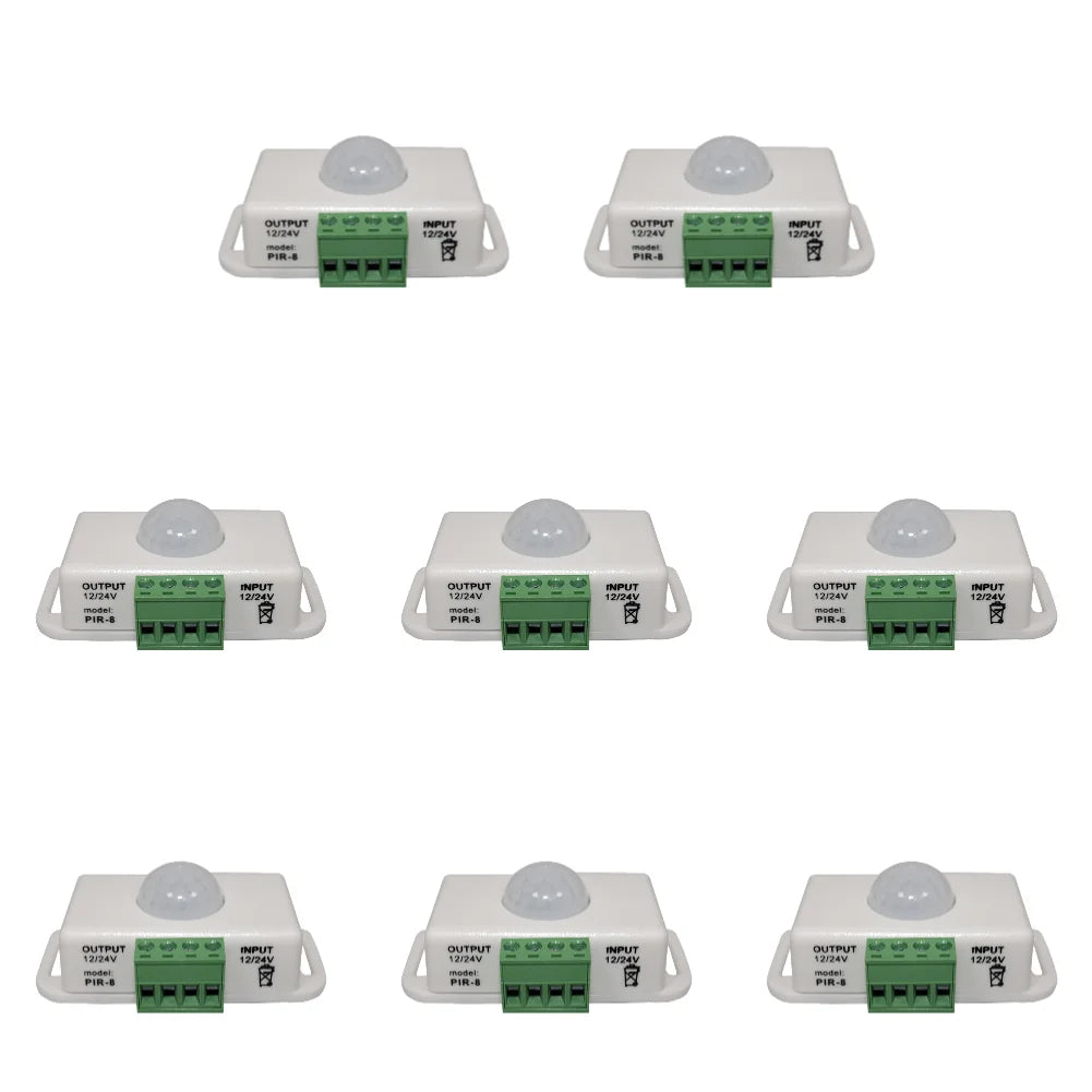 détecteur mouvement infrarouge noir blanc moderne sans fixation capteur infrarouge bornes vertes 76mm 45mm