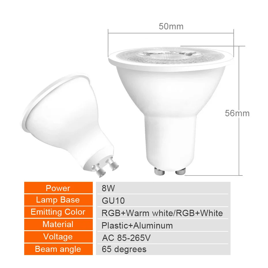 ampoule led rgb blanc moderne télécommande 16 couleurs ajustement luminosité chambre salon