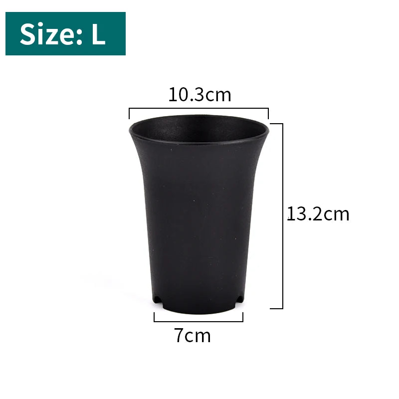 lot pots fleurs plastique noir moderne jardinières plantes succulentes décoration jardin culture intérieur