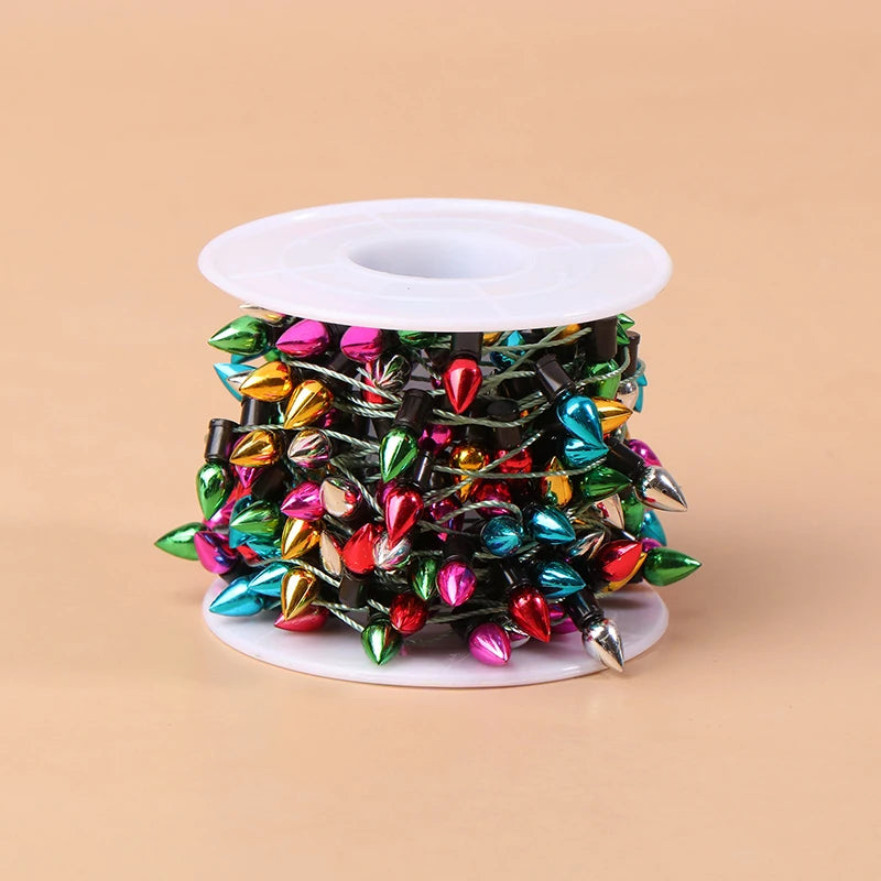 guirlande lumineuse noël multicolore boules brillantes adhésif festive décoration arbre rouleau cinq mètres petites