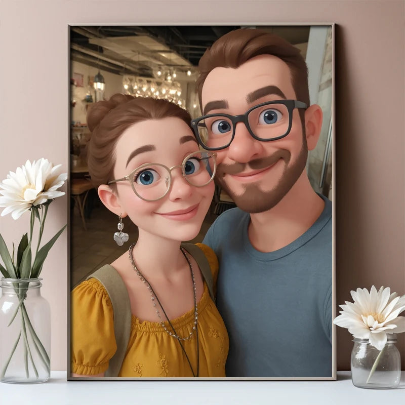 toile personnalisée artiste blanc cadre décoration maison impression photo dessin animé vertical rectangle