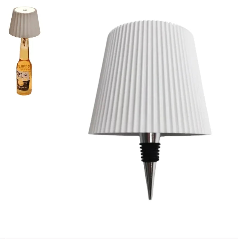 lampe table portable sans fil rechargeable bouteille vin transparente moderne minimaliste