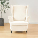 housses fauteuil classique rayures diagonales couleur beige clair polyester anti rayures anti piqûres couvrant