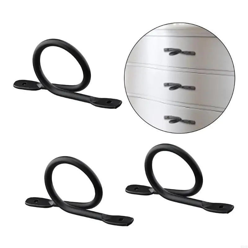 anneaux suspension noirs modernes matériau métal 12 vis