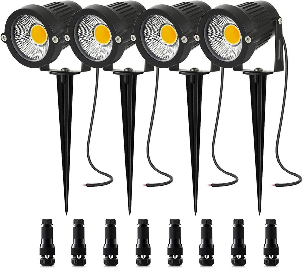 projecteurs led solaires noirs modernes 12v ip65 12pcs piquets transformateur
