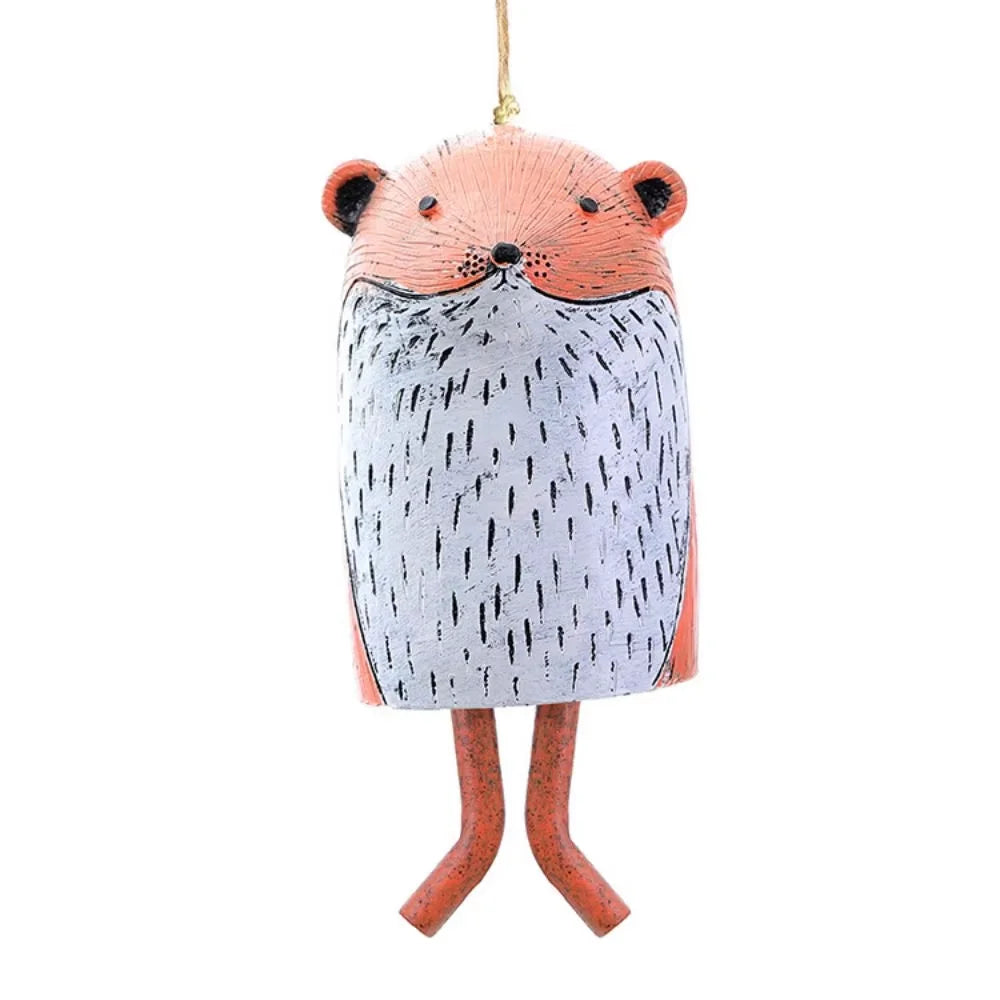cloches décoratives animaux ours renard hibou motifs poils plumes artisanal extérieur