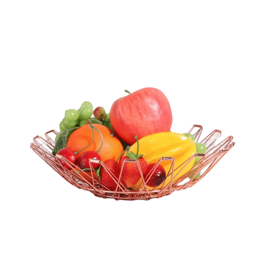 panier métal or argent multiple utilisation moderne minimaliste rechargeable extensible dessert