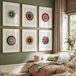 affiches abstraites géométriques cercles concentriques toile minimaliste maison salon opaque vertical
