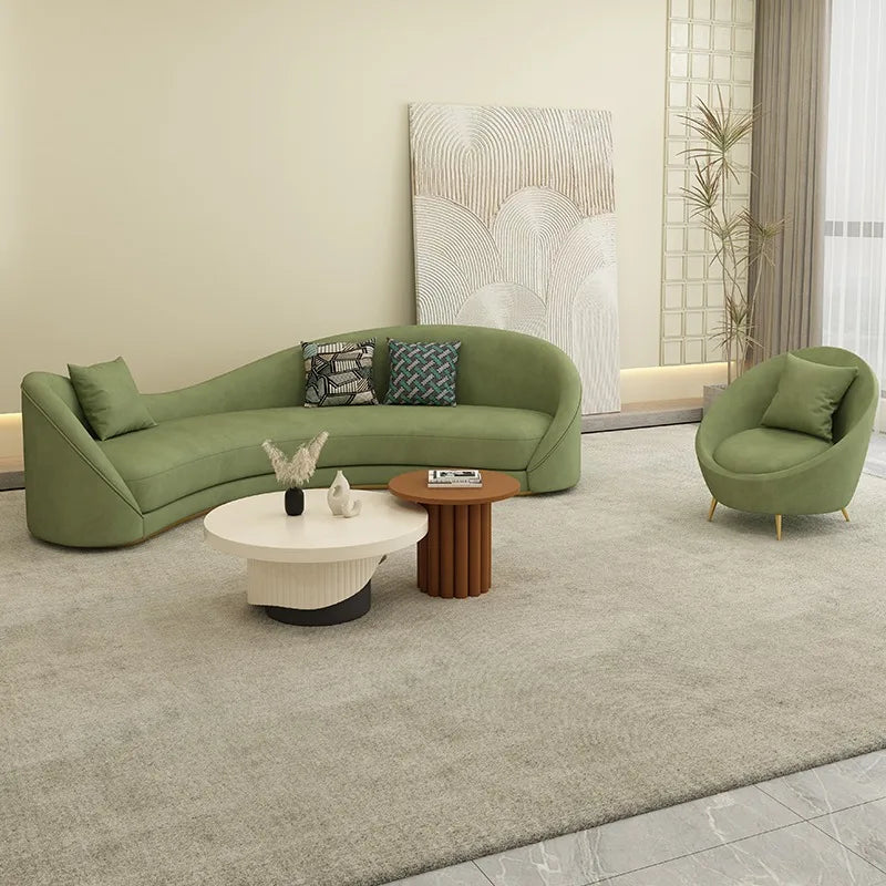 canapé moderne vert olive forme bois flanelle coussins décoratifs minimaliste adultes