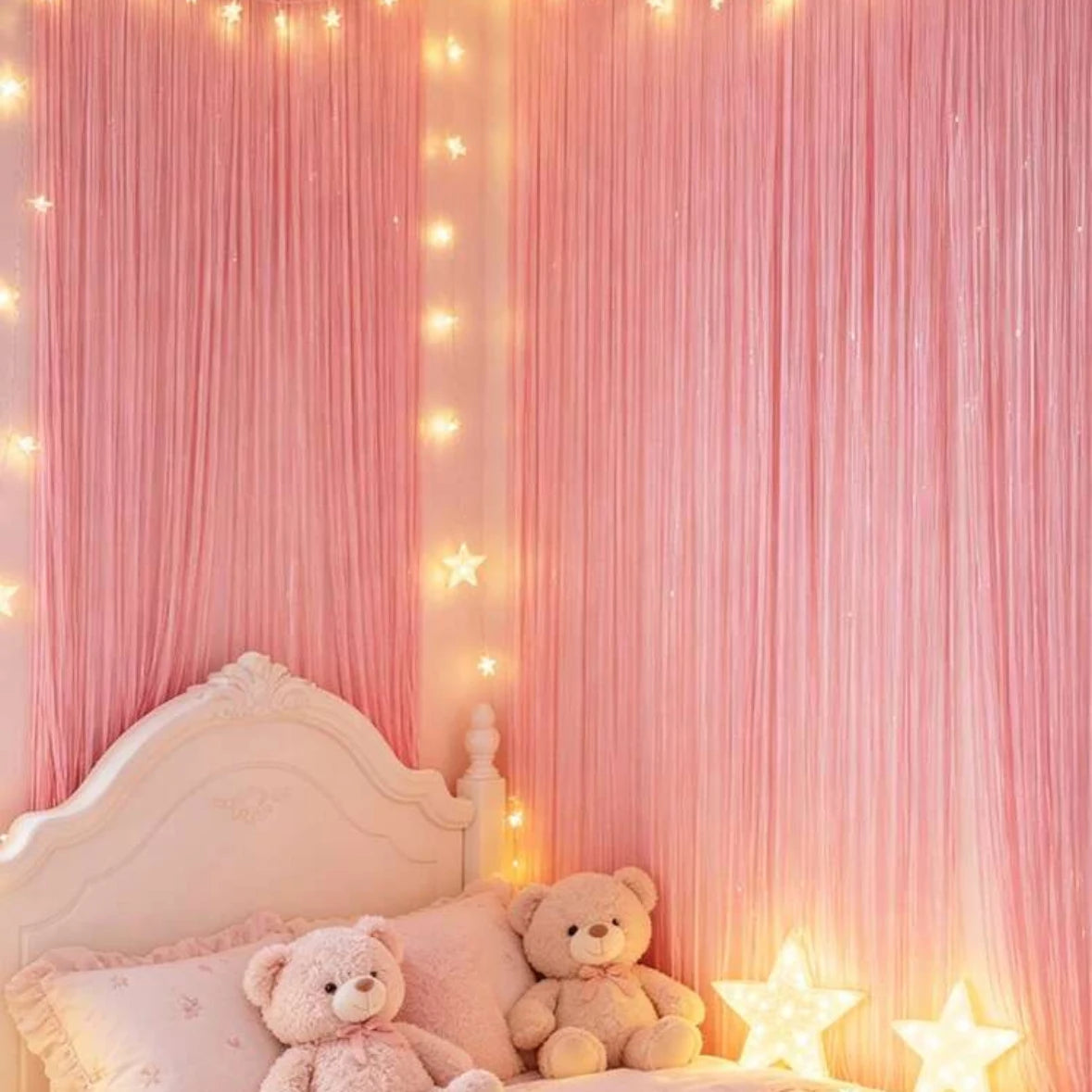 rideau paillettes rose clair moderne festif occasion anniversaire baby shower mariage photo décoration murale