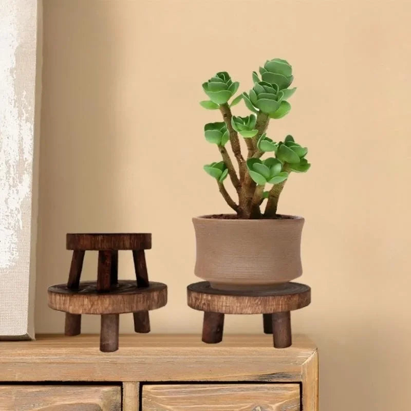 support plantes bois noir naturel rustique minimaliste trois niveauxintérieur extérieur