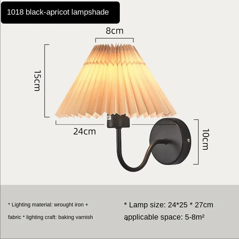 lampe murale moderne or plissée éclairage chambre coucher salon led fixée mur