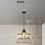 Suspension lumineuse moderne strass transparente noir doré élégante câble