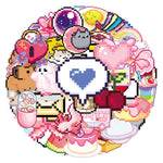 sticker pixel art kawaii multicolore animaux motifs mignons scrapbooking diy journal coque téléphone