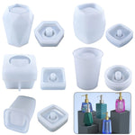 distributeur savon liquide silicone moderne pots décoratifs blanc gris vert bleu violet