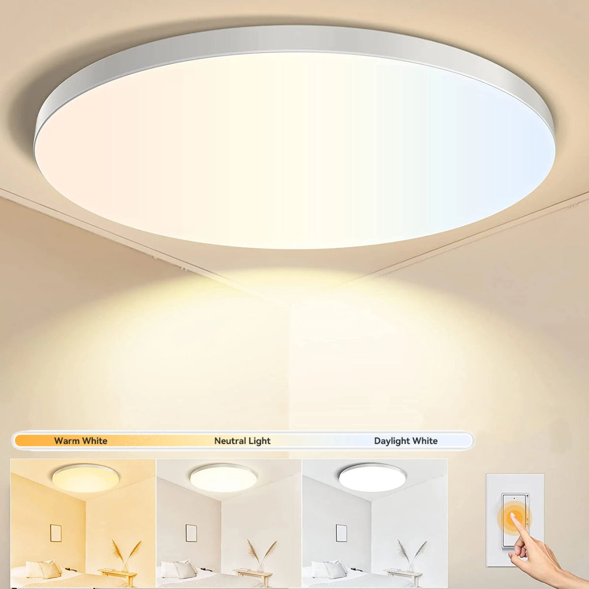 lampe led moderne blanc 220v acrylique abs surface cuisine salon chambre