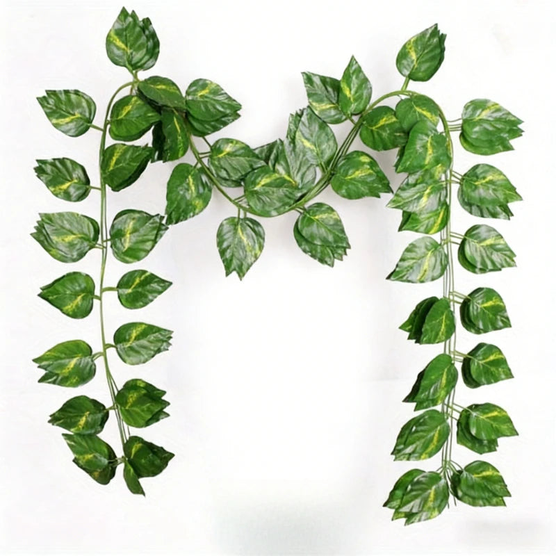 guirlande artificielle feuilles vertes ovales moderne décoration maison fête anniversaire mariage 240cm