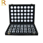 boîte bijoux simili cuir noir 60 compartiments clips velours intérieur classique
