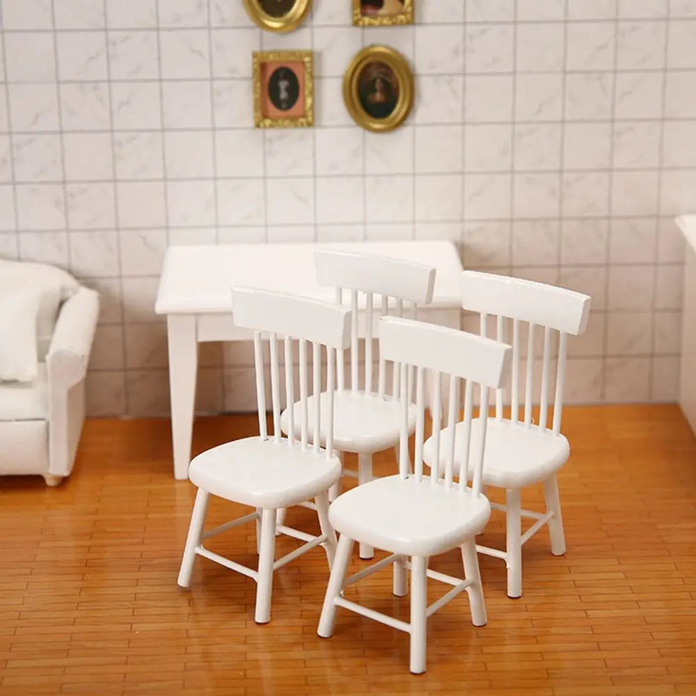 chaises table miniature blanches modernes minimalistes bois enfants jouets